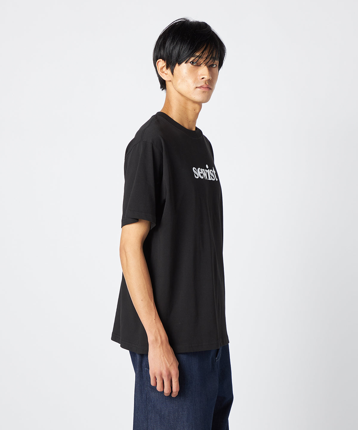 Lunch T-shirts sewist刺繍 BLACK