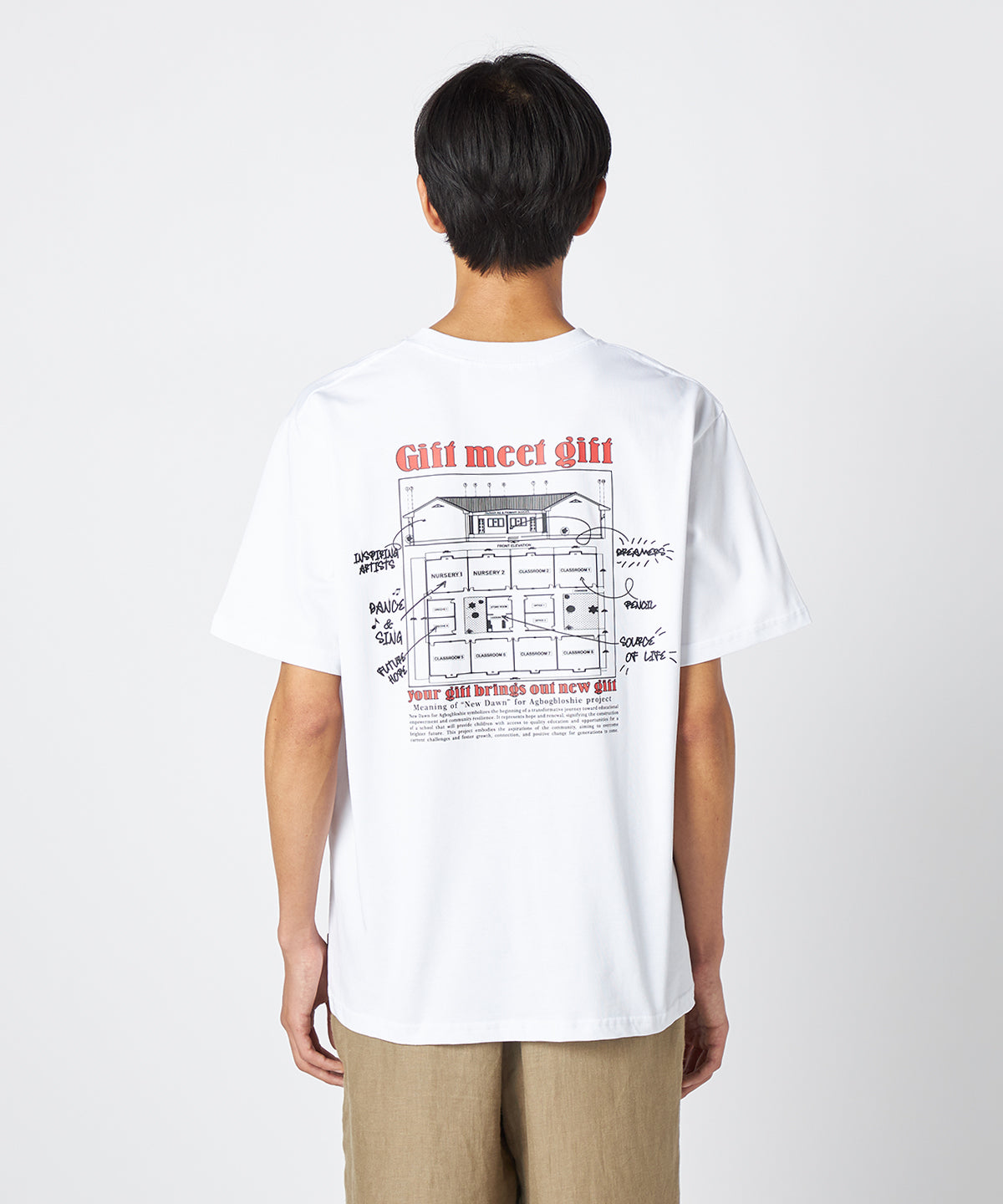 Lunch T-shirts GIFT MEET GIFT WHITE