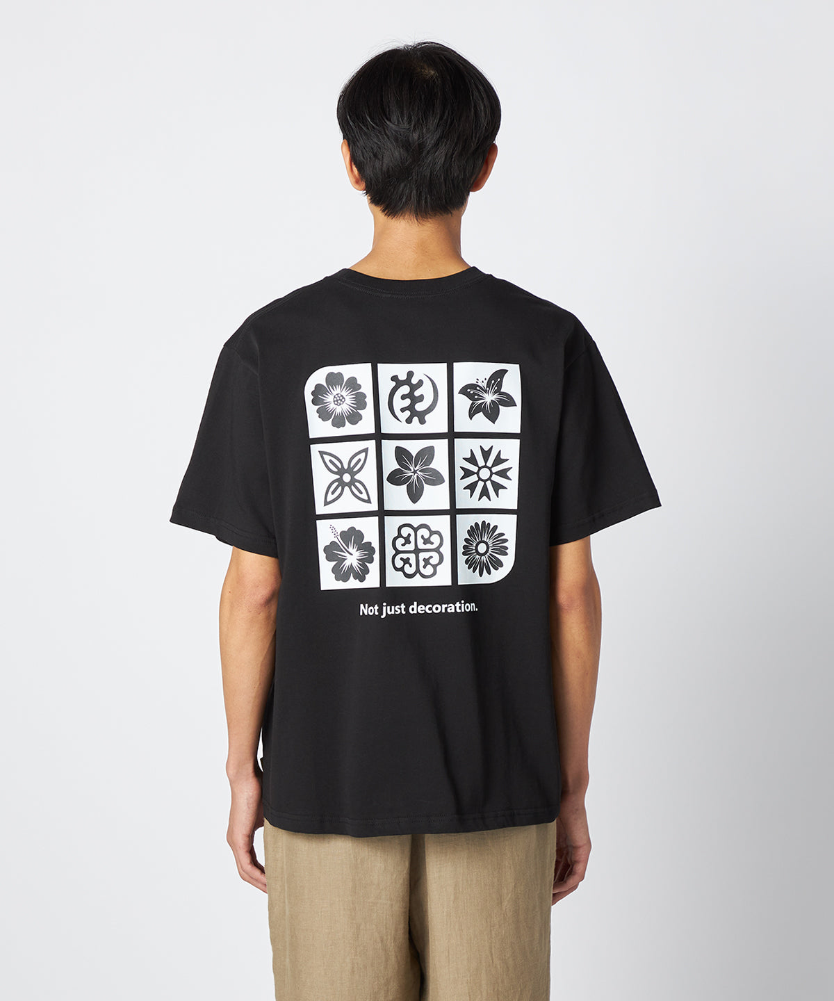 Lunch T-shirts flower and adinkra BLACK
