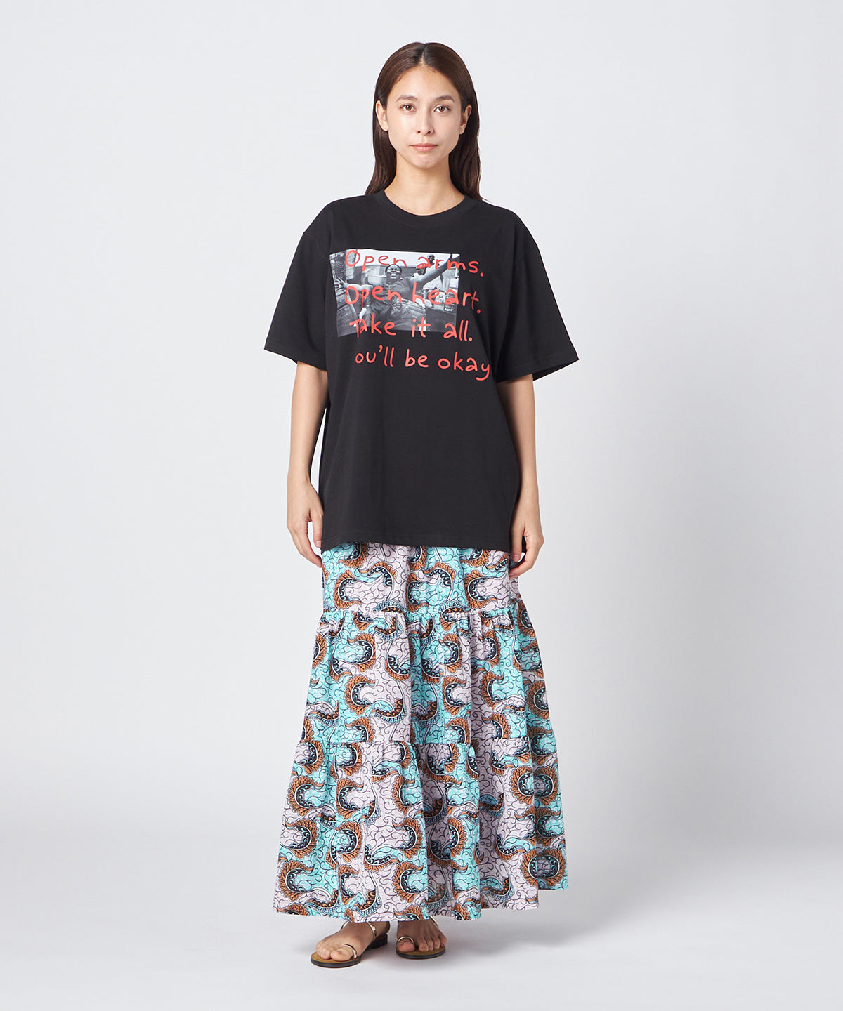 Lunch T-shirts OPEN ARMS BLACK