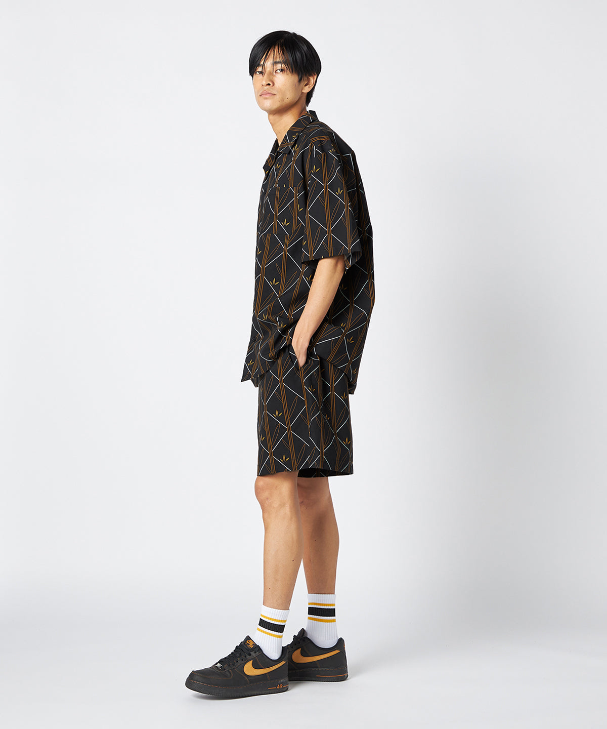 African Textile Shirt CHARCOAL