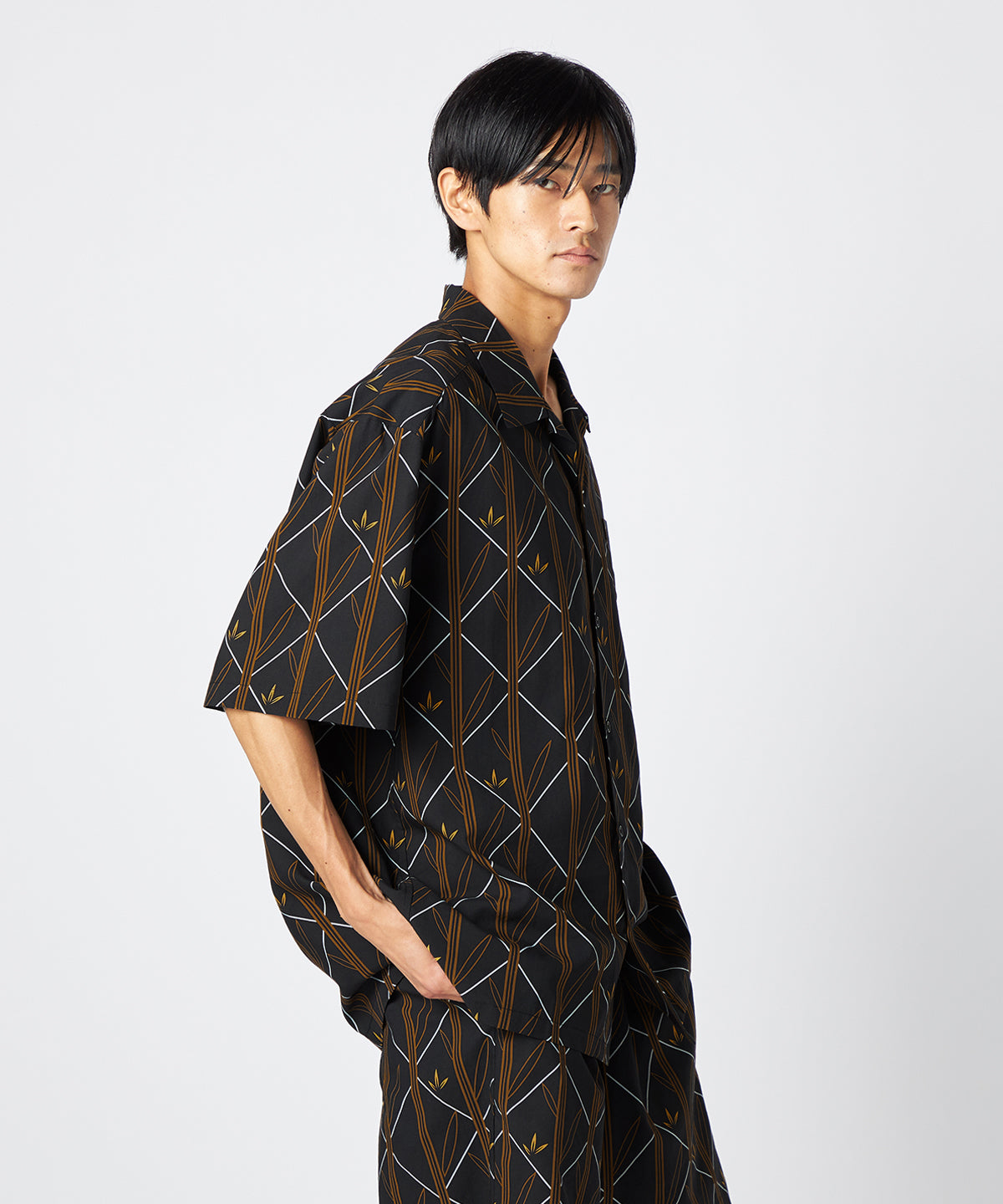 African Textile Shirt CHARCOAL