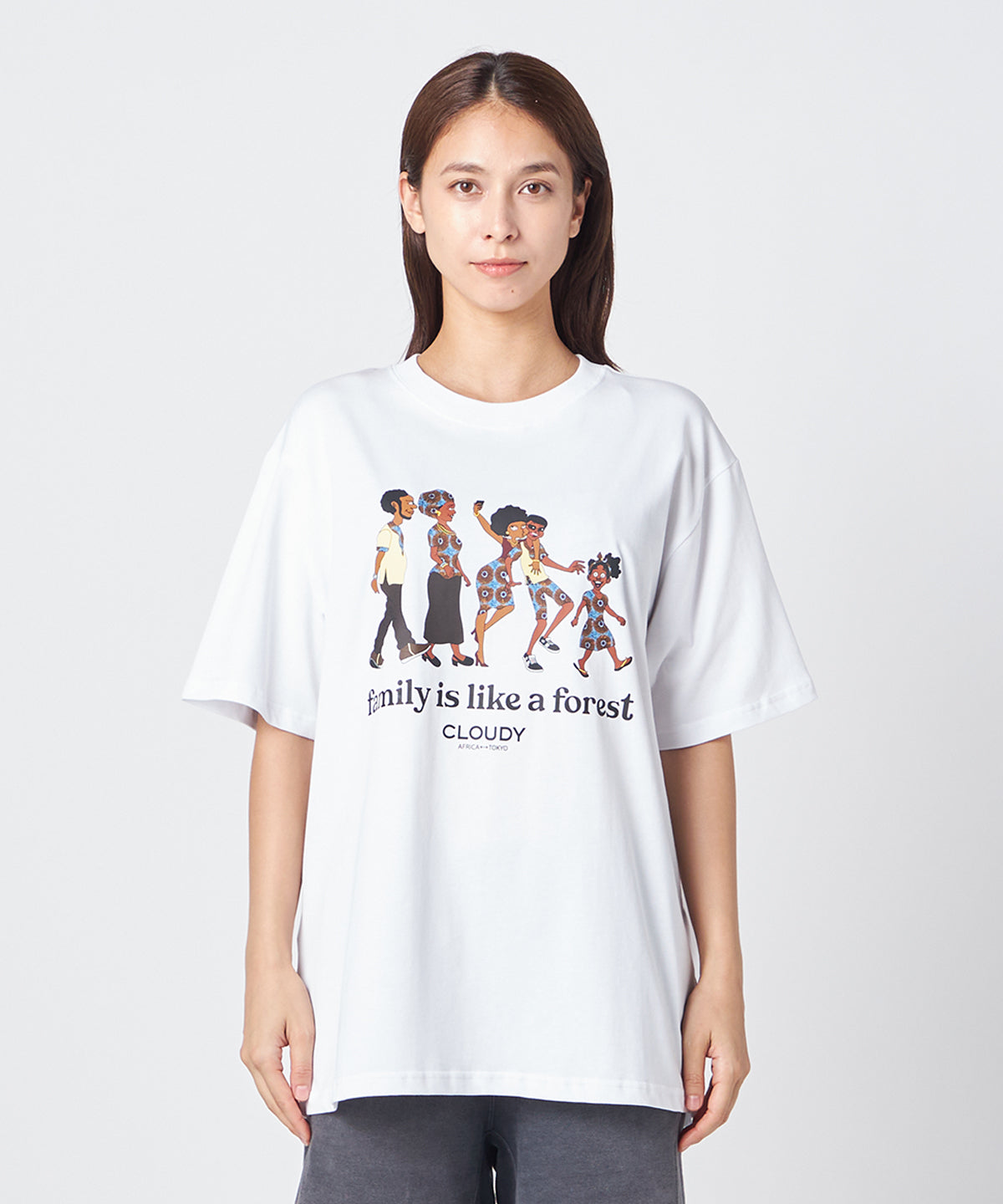 Lunch T-shirts Family is like a forest WHITE
