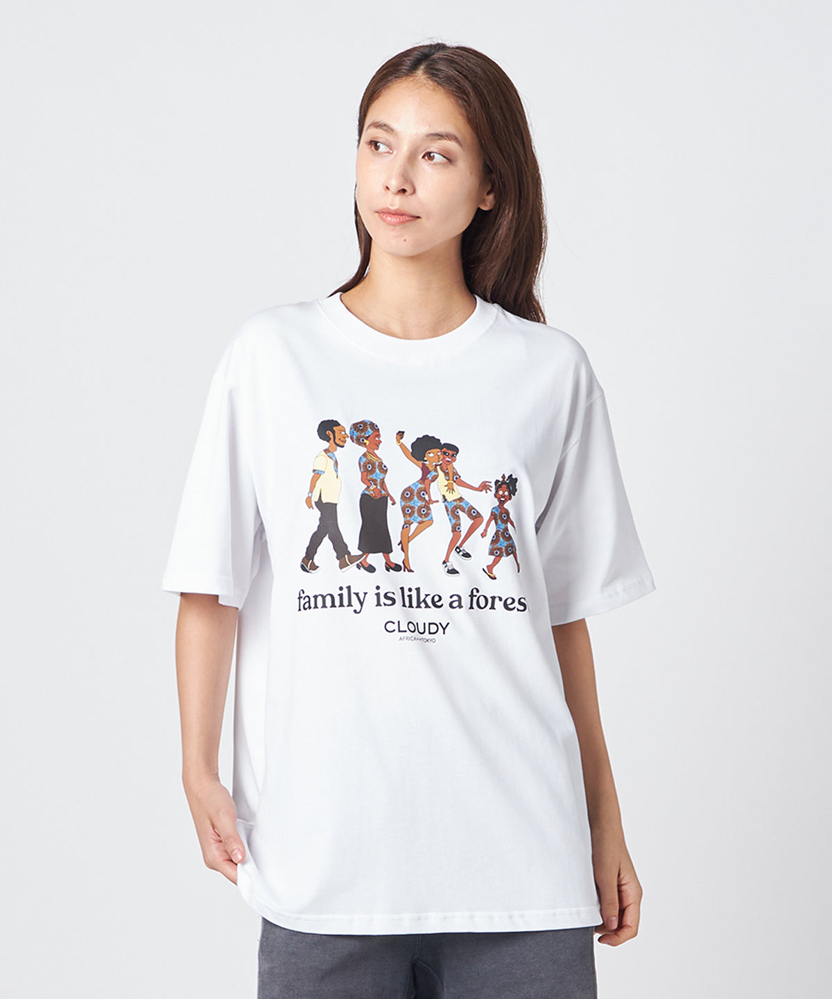 Lunch T-shirts Family is like a forest WHITE