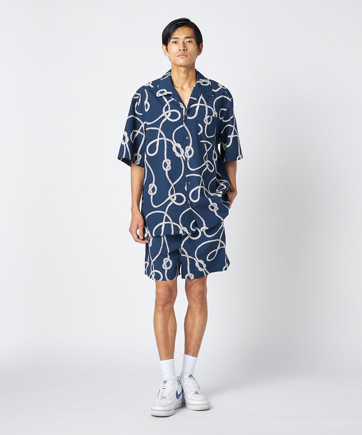African Textile Shirt NAVY