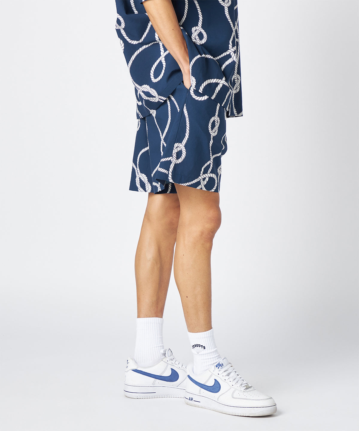 African Textile Shorts NAVY