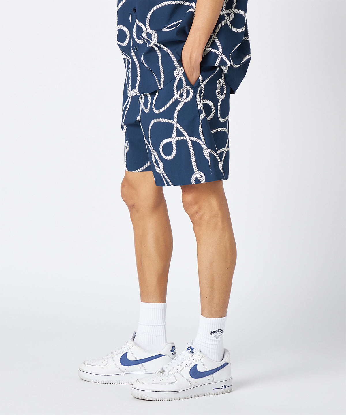 African Textile Shorts NAVY