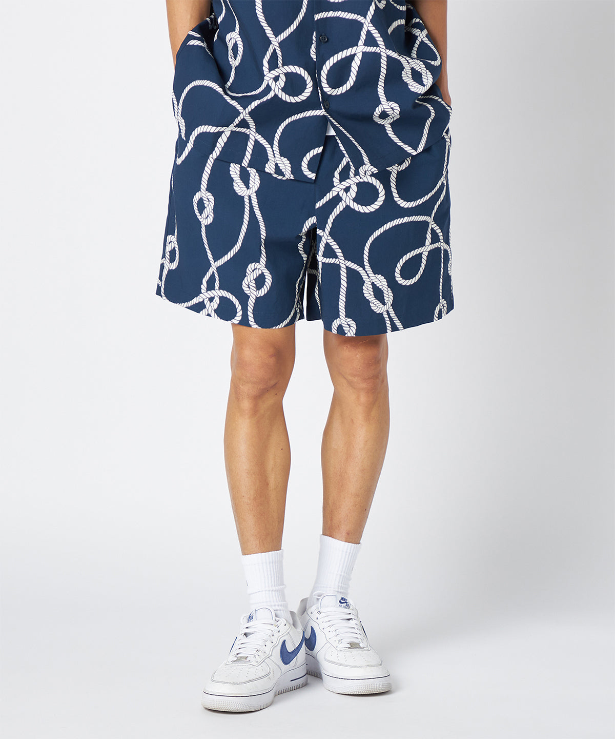 African Textile Shorts NAVY