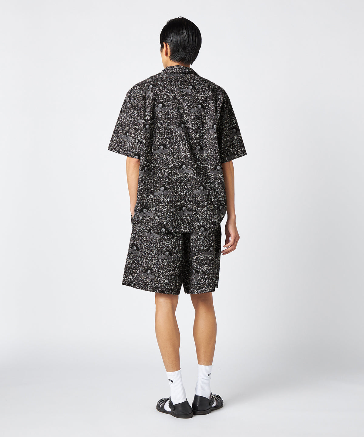 African Textile Shorts BLACK