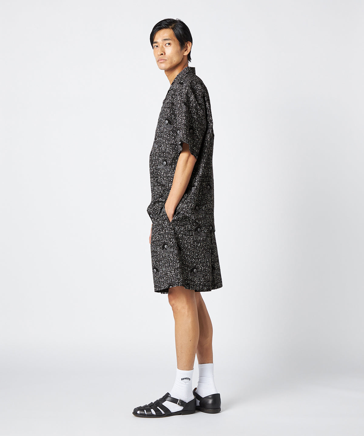 African Textile Shirt BLACK