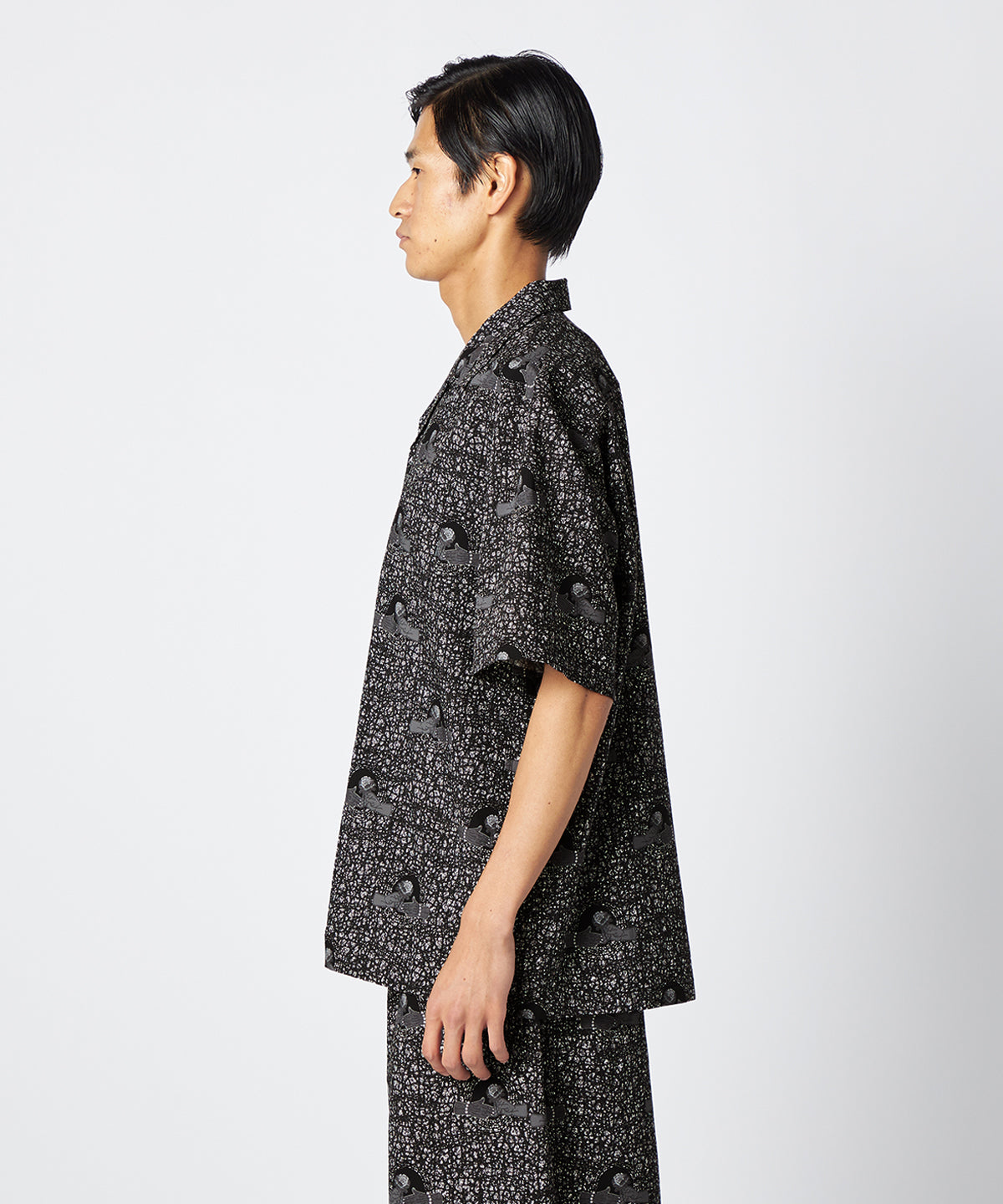 African Textile Shirt BLACK