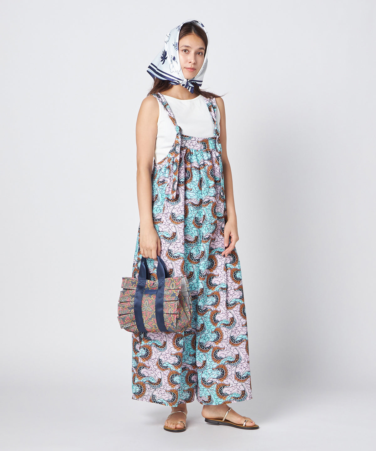 Mesh Frill Bag「心の花」 NAVY