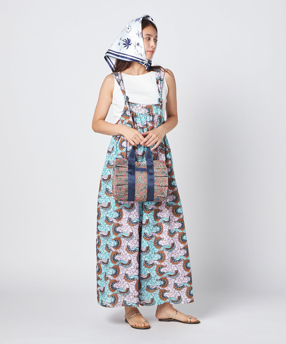Mesh Frill Bag「心の花」 NAVY