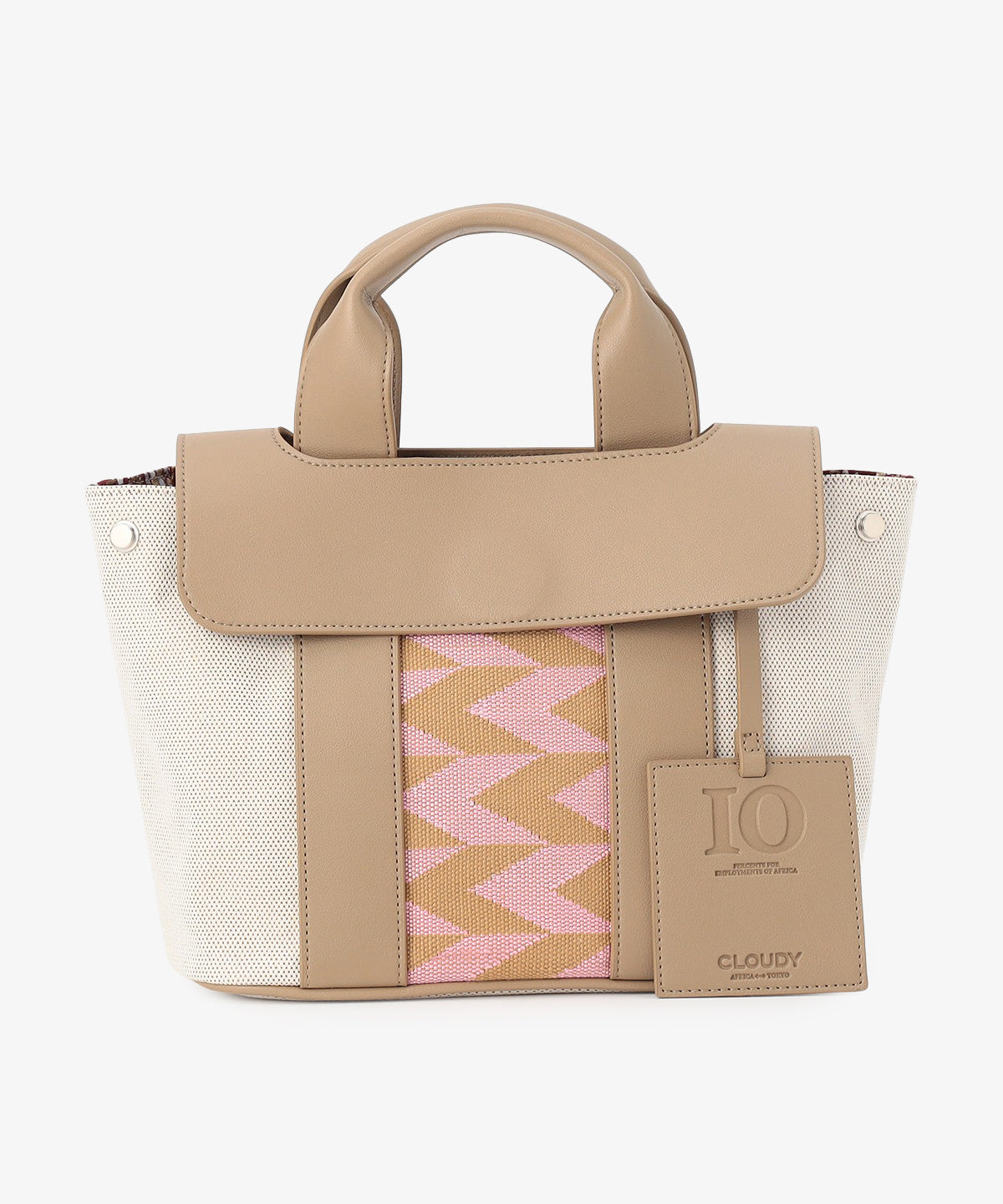 ツートンケンテバッグ BEIGE×PINK(S / M / Lサイズ)