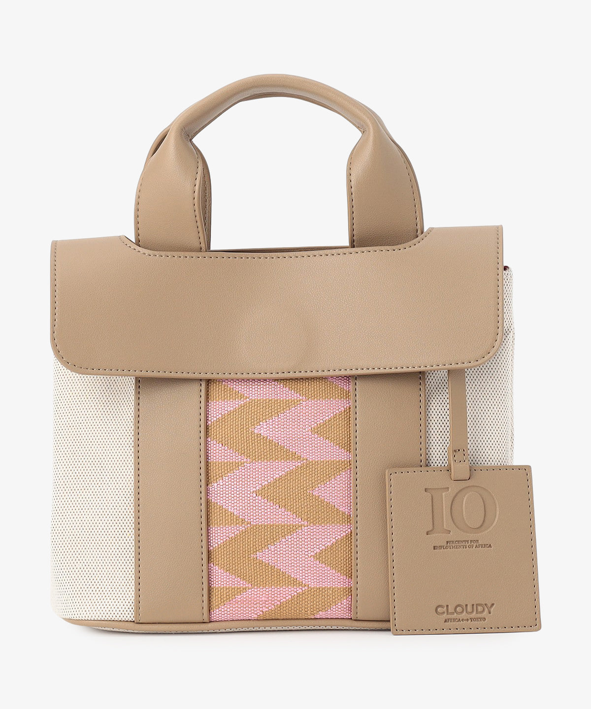 ツートンケンテバッグ BEIGE×PINK(S / M / Lサイズ)