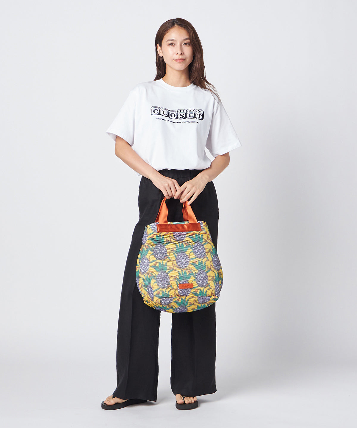 Mesh Tote Bag「実りと時間」 GREEN