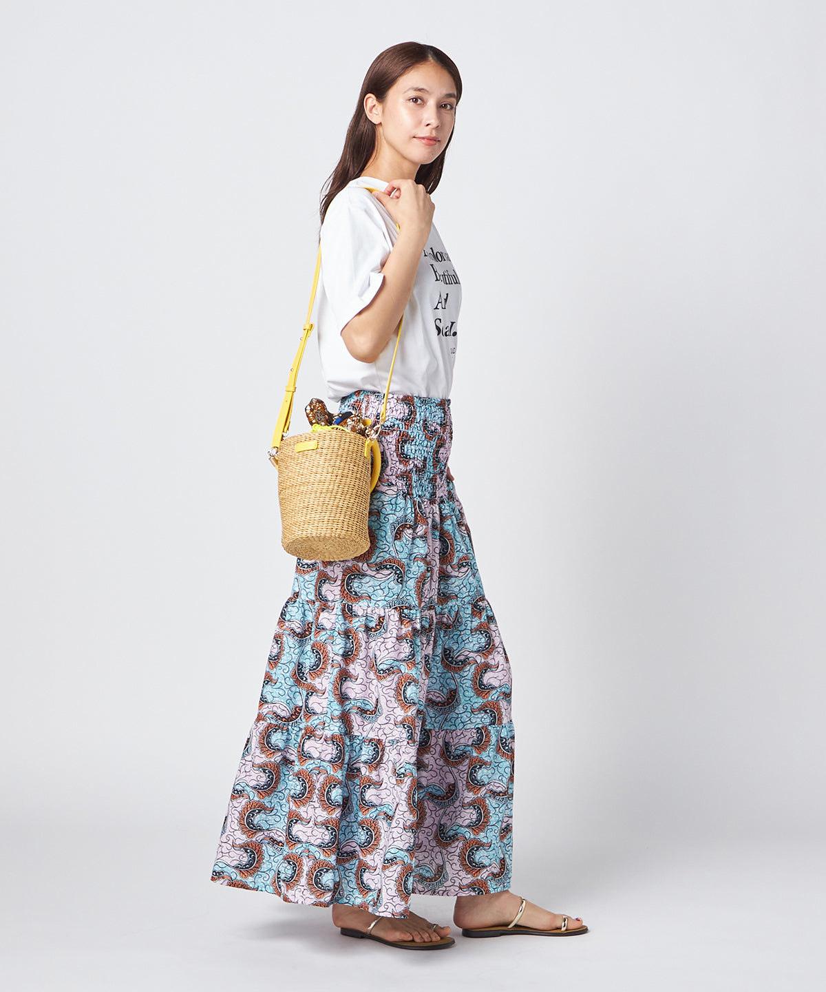 2way Hundle Tube Basket YELLOW/NATURAL