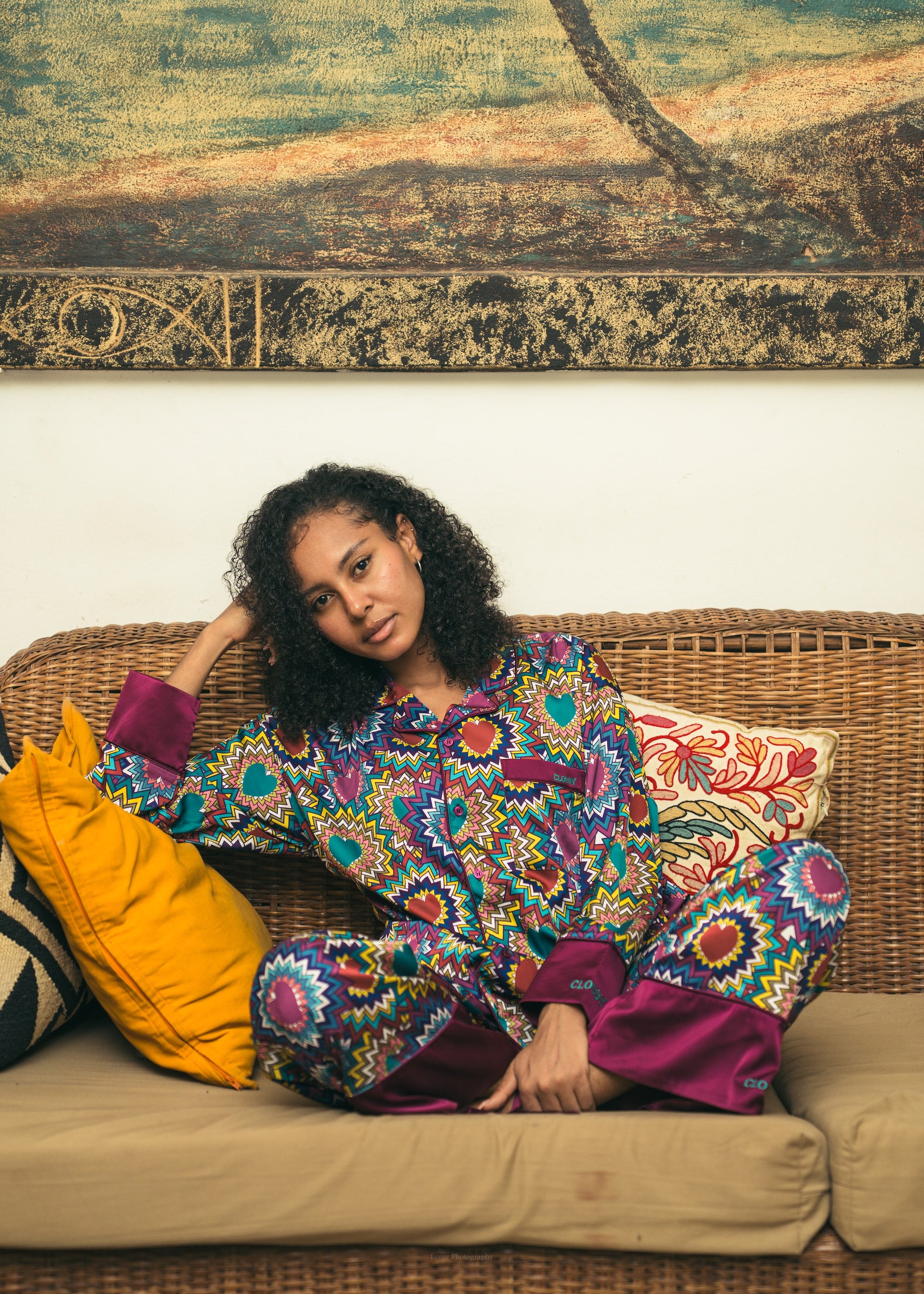 CLOUDY サテンパジャマセット Heartscape