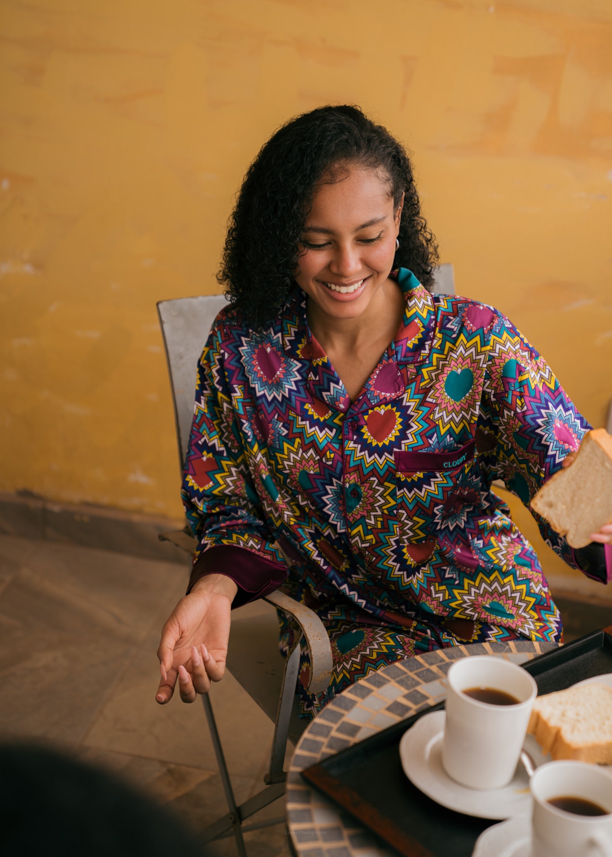 CLOUDY サテンパジャマセット Heartscape