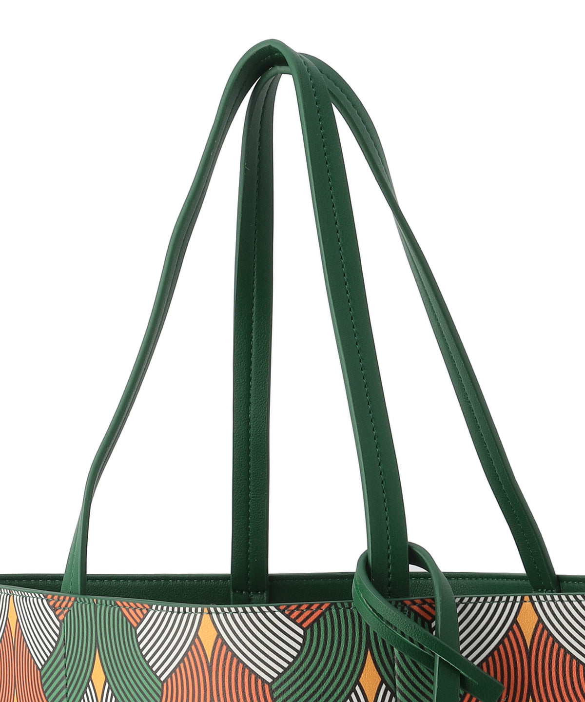 Fake Leather Printed Tote Bag (Large) GREEN