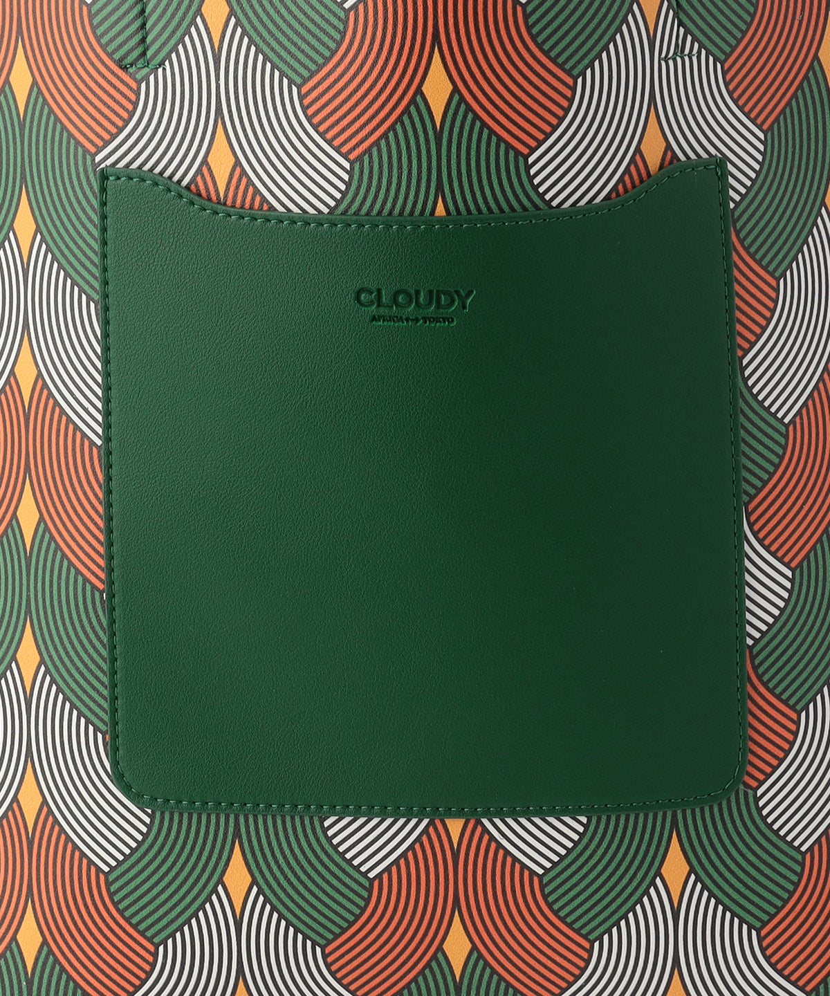 Fake Leather Printed Tote Bag (Large) GREEN