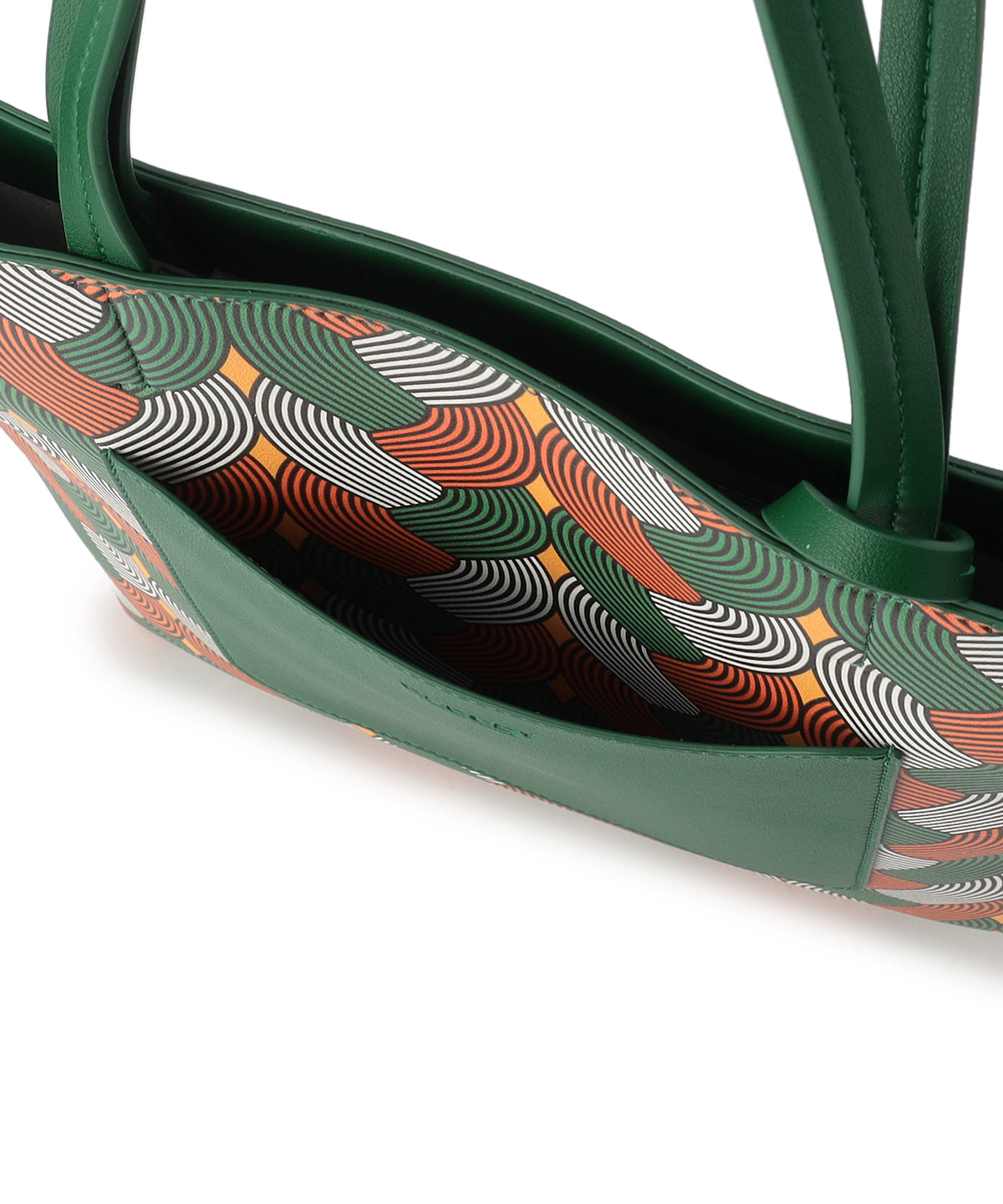 Fake Leather Printed Tote Bag (Large) GREEN