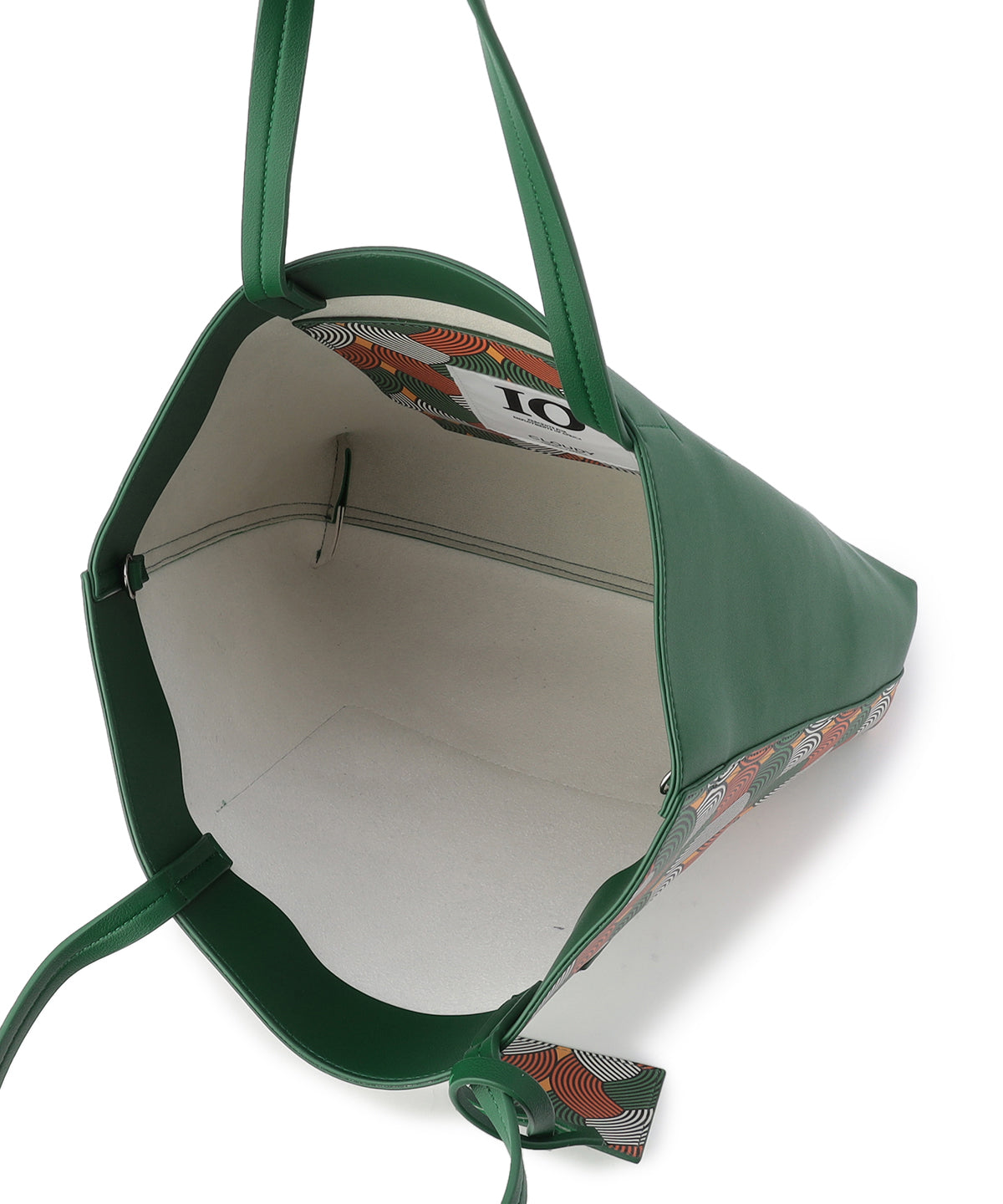 Fake Leather Printed Tote Bag (Large) GREEN