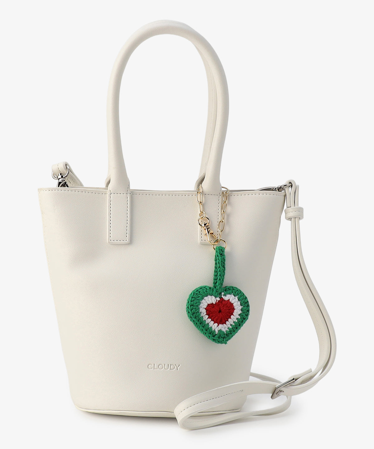 Bloom Leather ミニトート 〜With Algeria Charm〜 WHITE