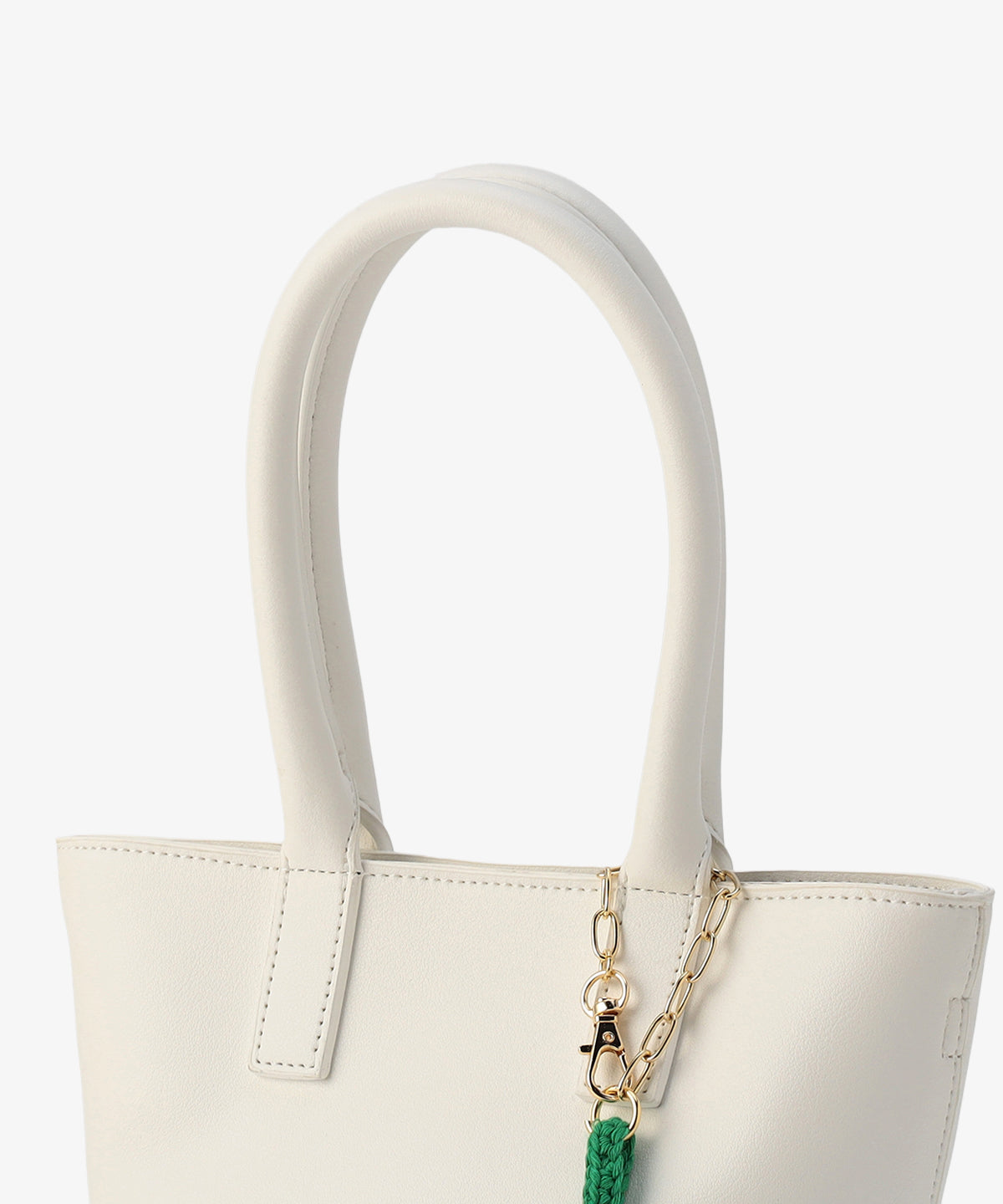 Bloom Leather ミニトート 〜With Algeria Charm〜 WHITE
