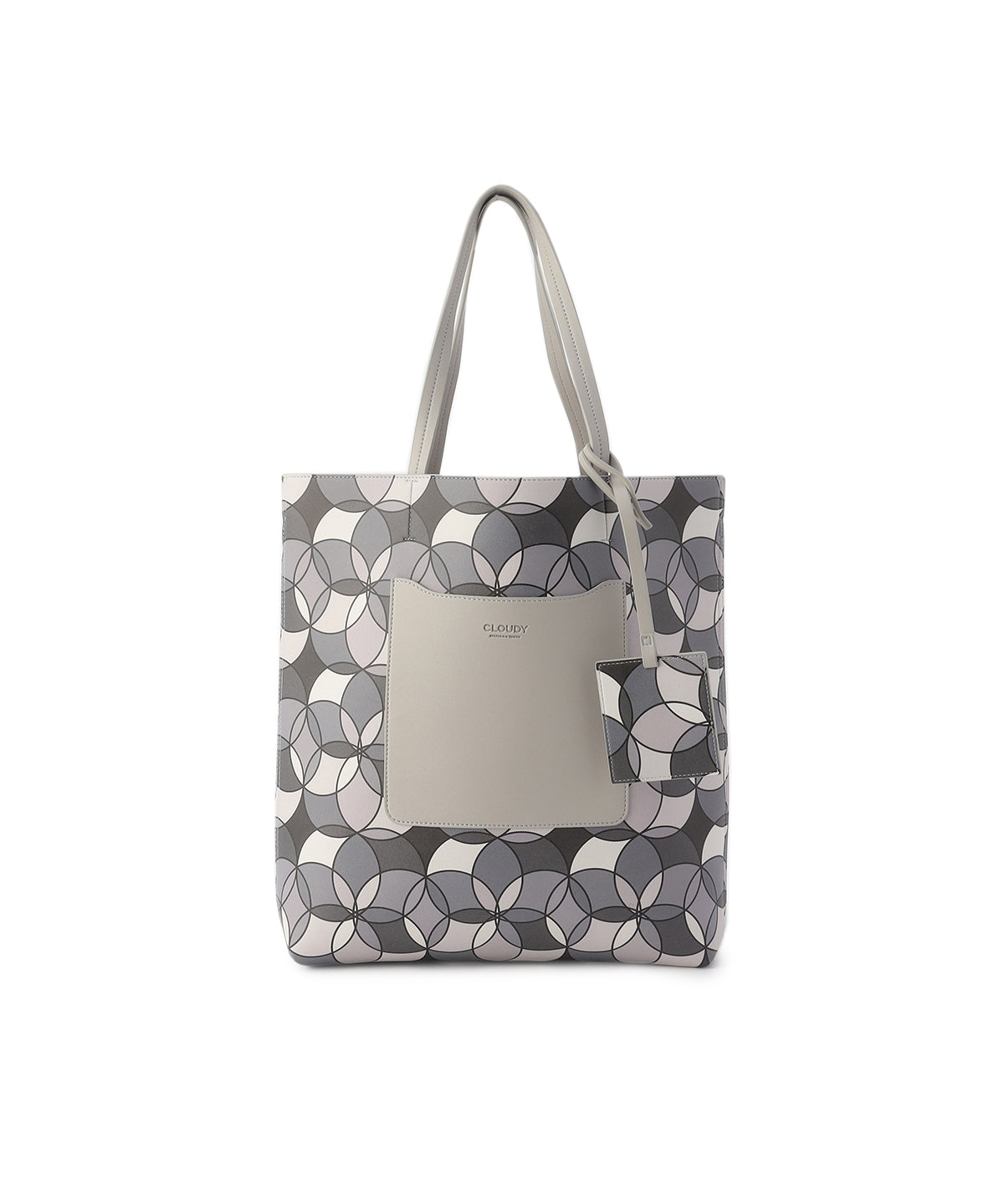 Fake Leather Printed Tote Bag (Large) GRAY