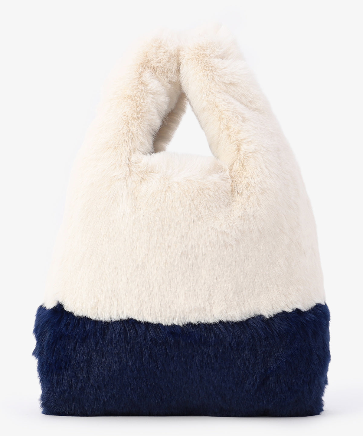 エコファーコンビニバッグ OFF WHITExNAVY