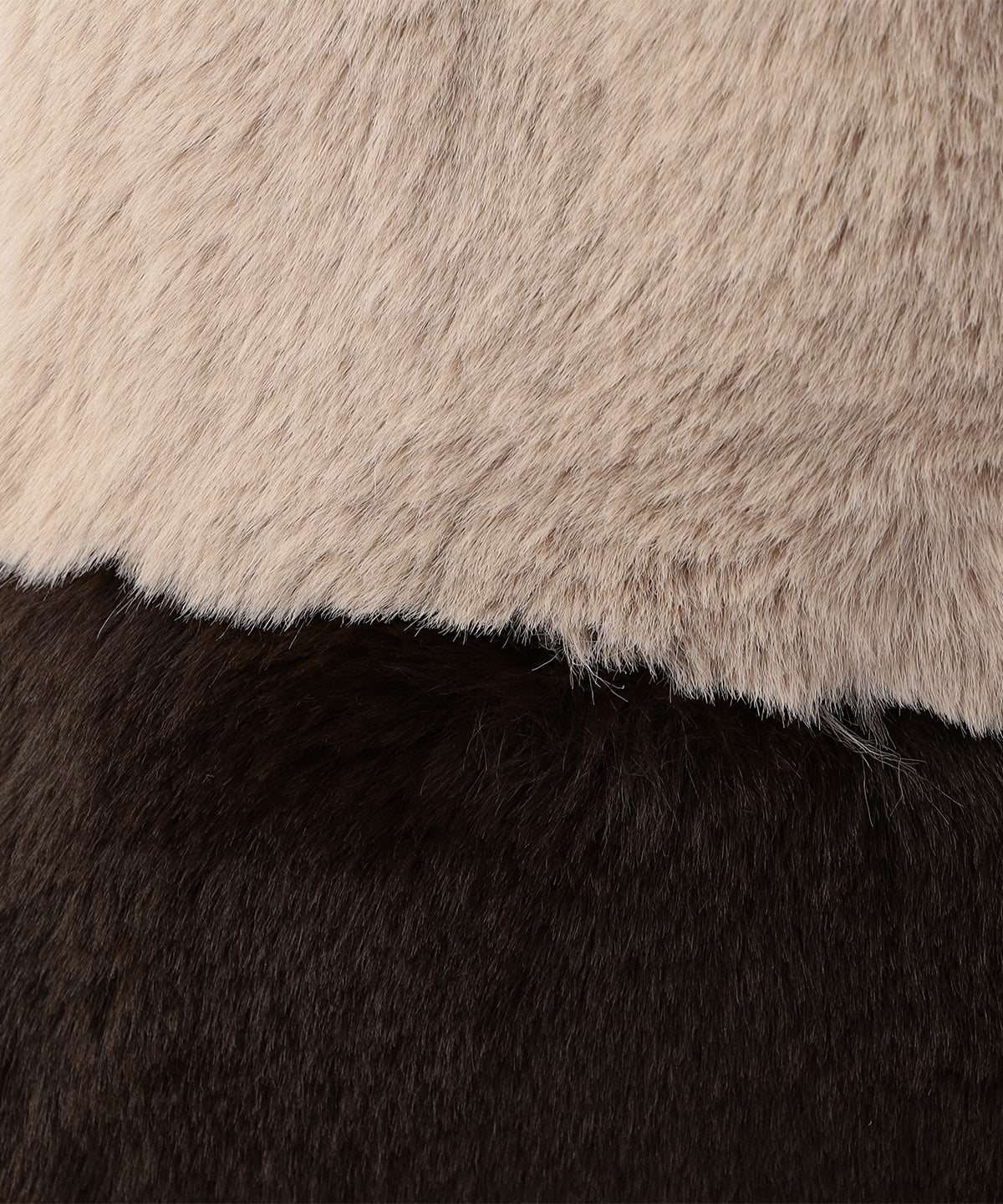 エコファーコンビニバッグ BEIGExBROWN