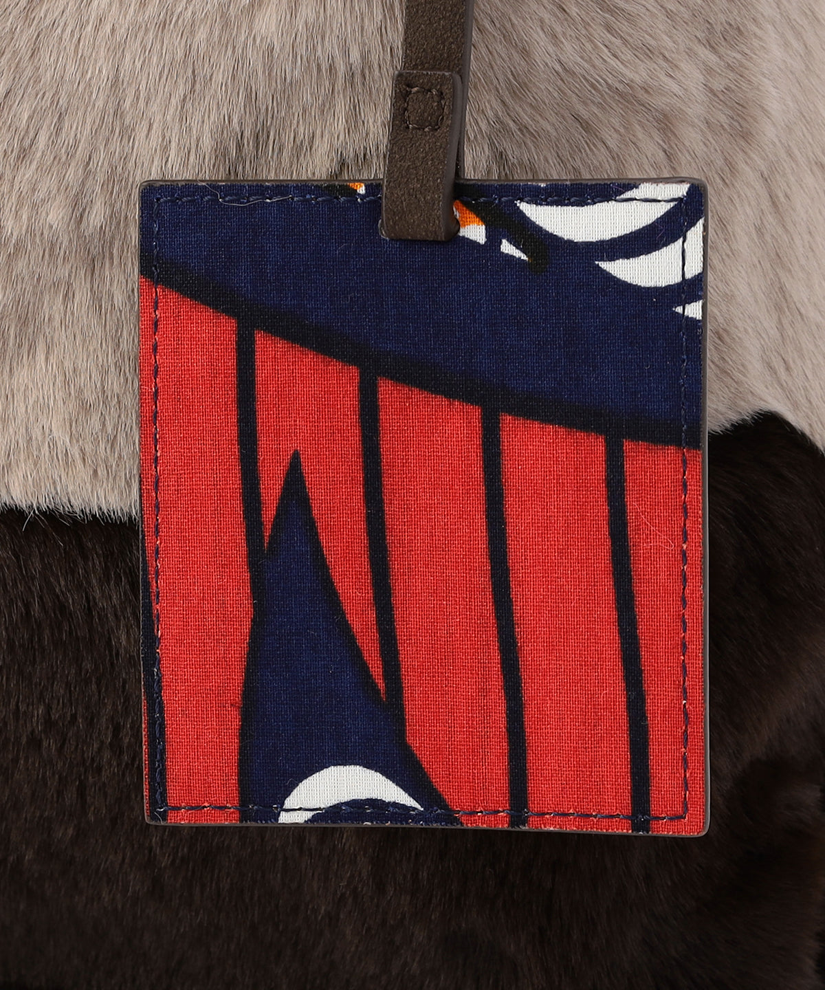 エコファーコンビニバッグ BEIGExBROWN