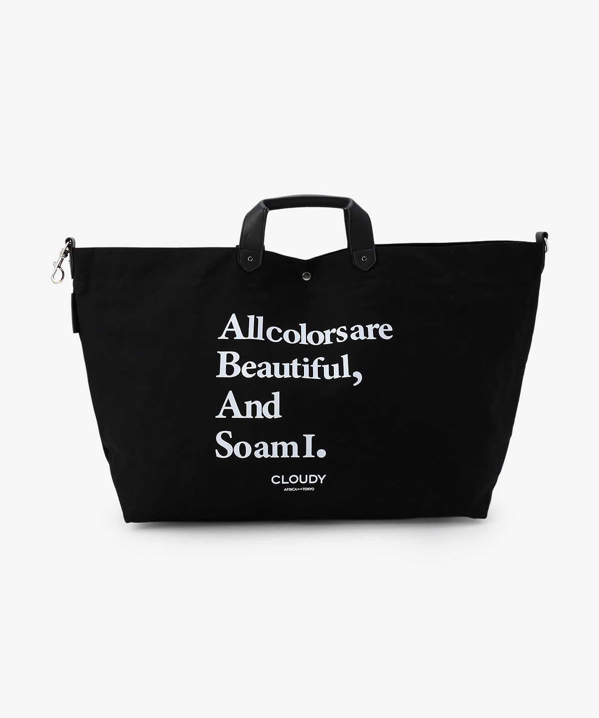 キャンバスショルダーバッグ (Lサイズ) BLACK