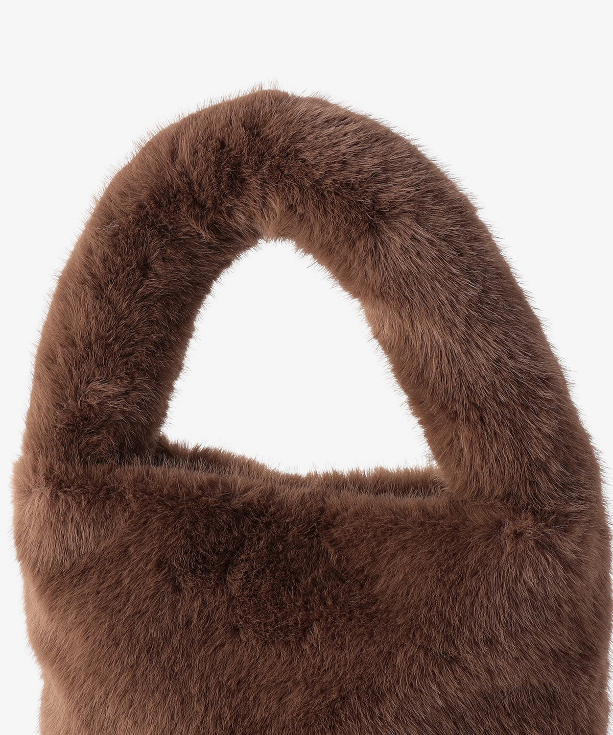 ラウンドハンドルファーバッグ BROWN