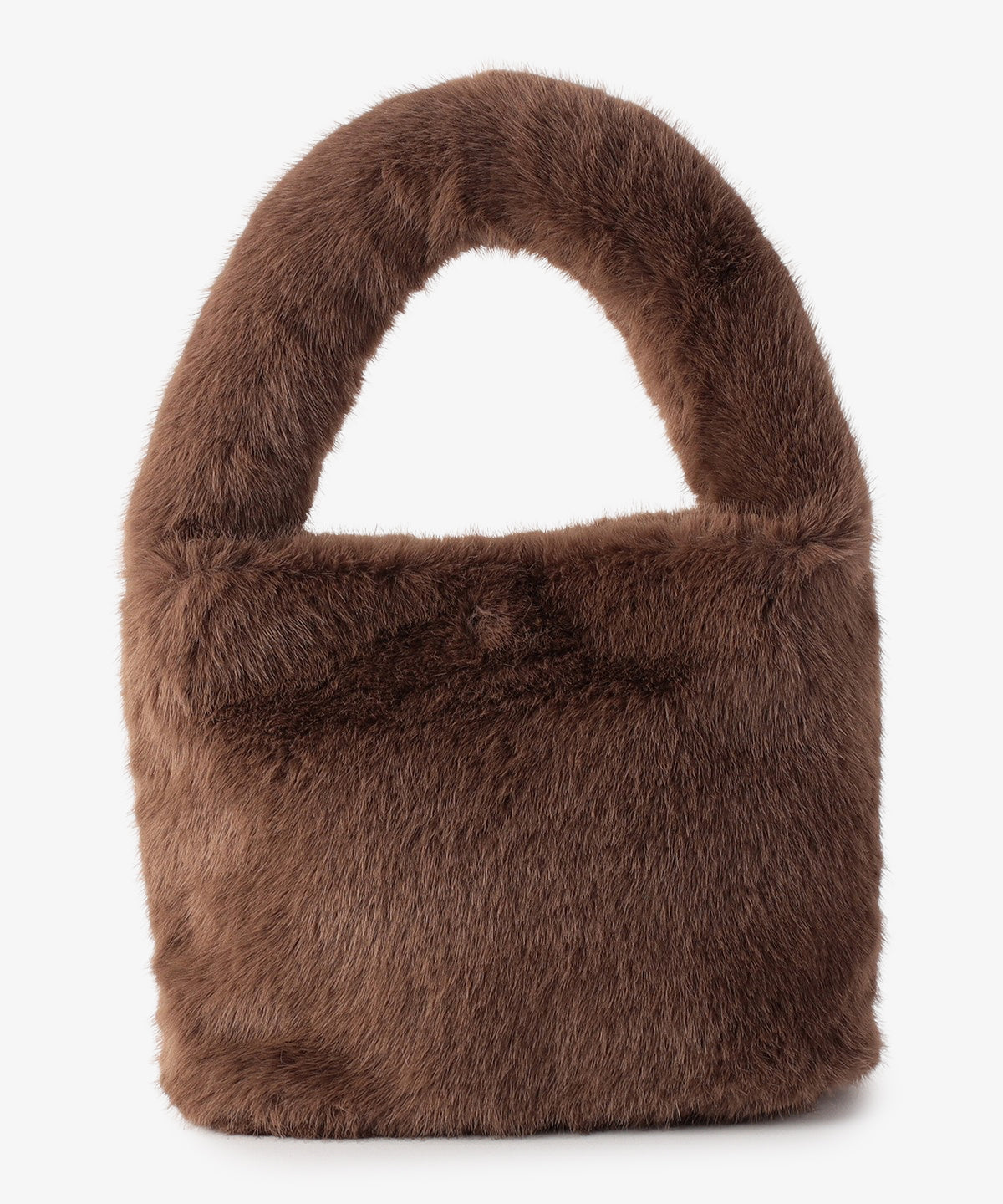 ラウンドハンドルファーバッグ BROWN