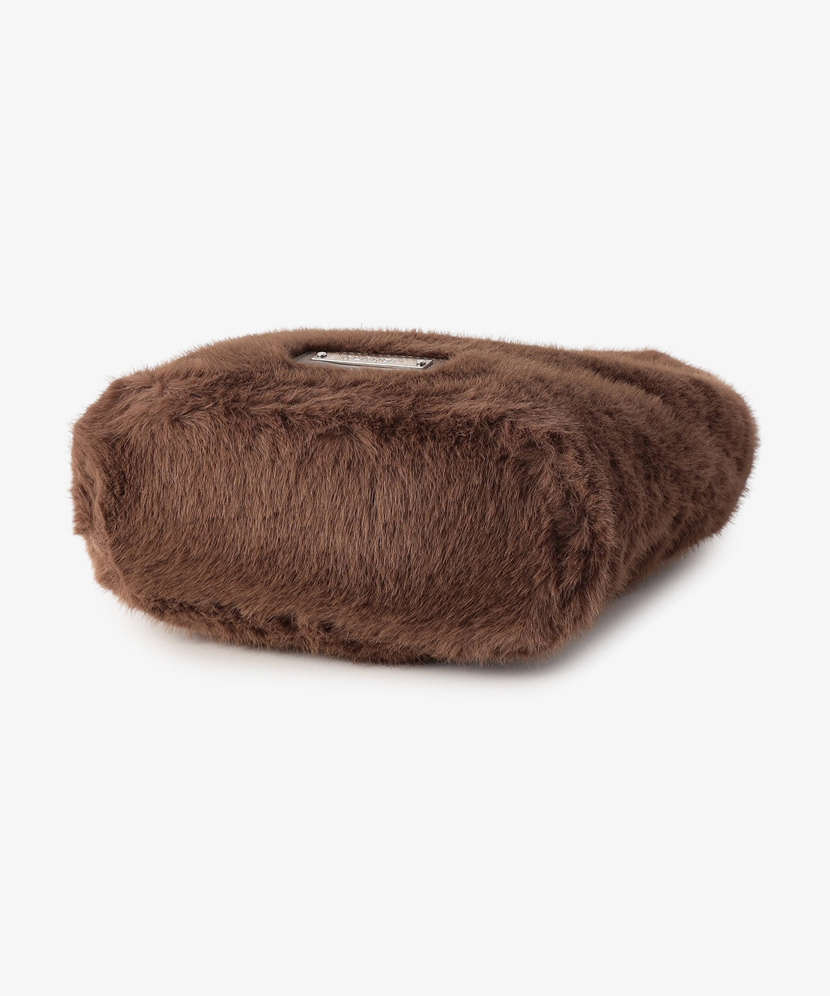 ラウンドハンドルファーバッグ BROWN