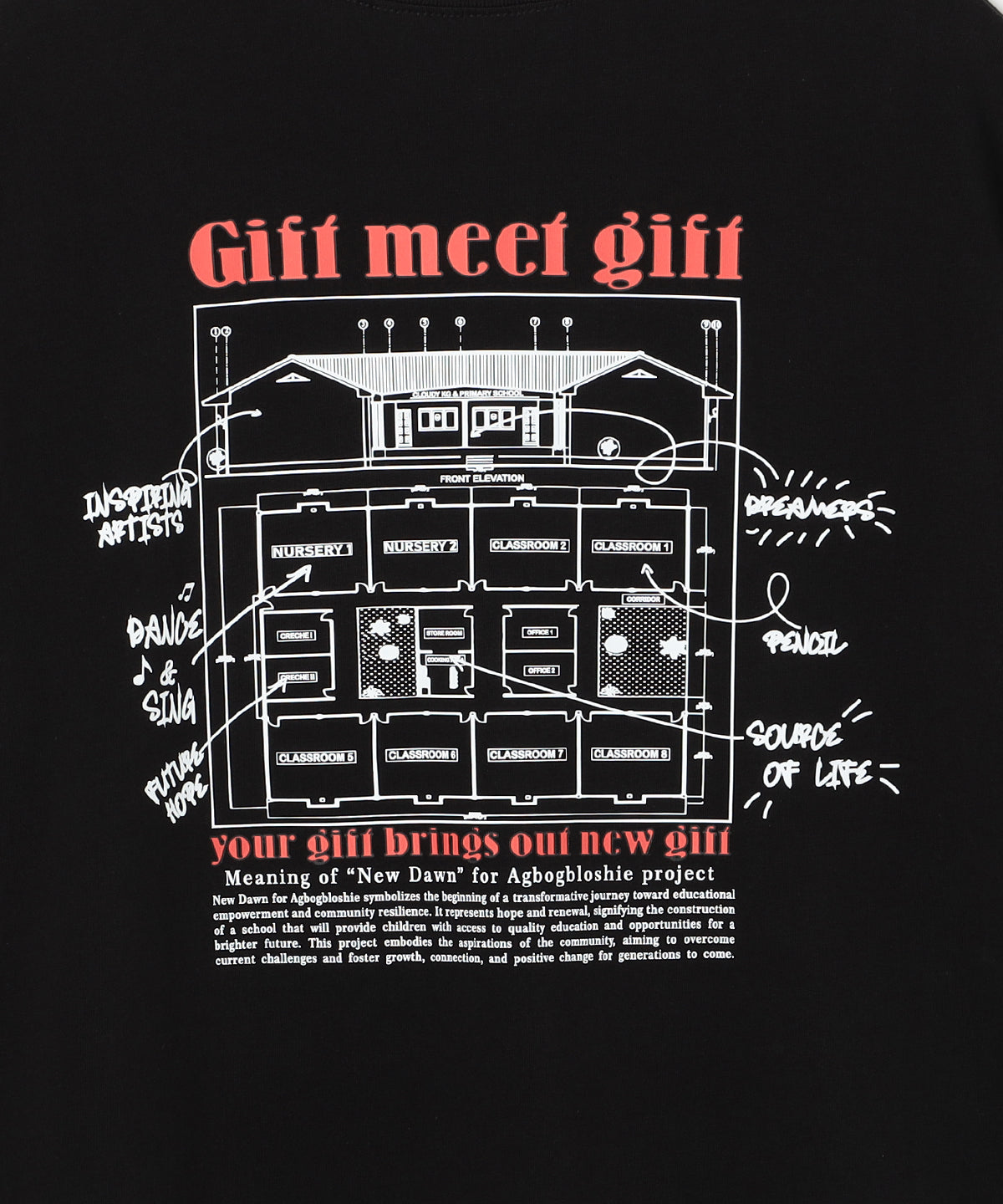 Lunch T-shirts GIFT MEET GIFT BLACK