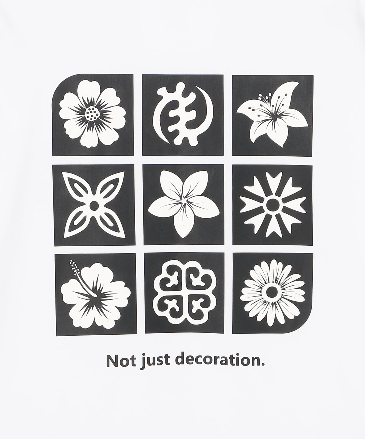 Lunch T-shirts flower and adinkra WHITE