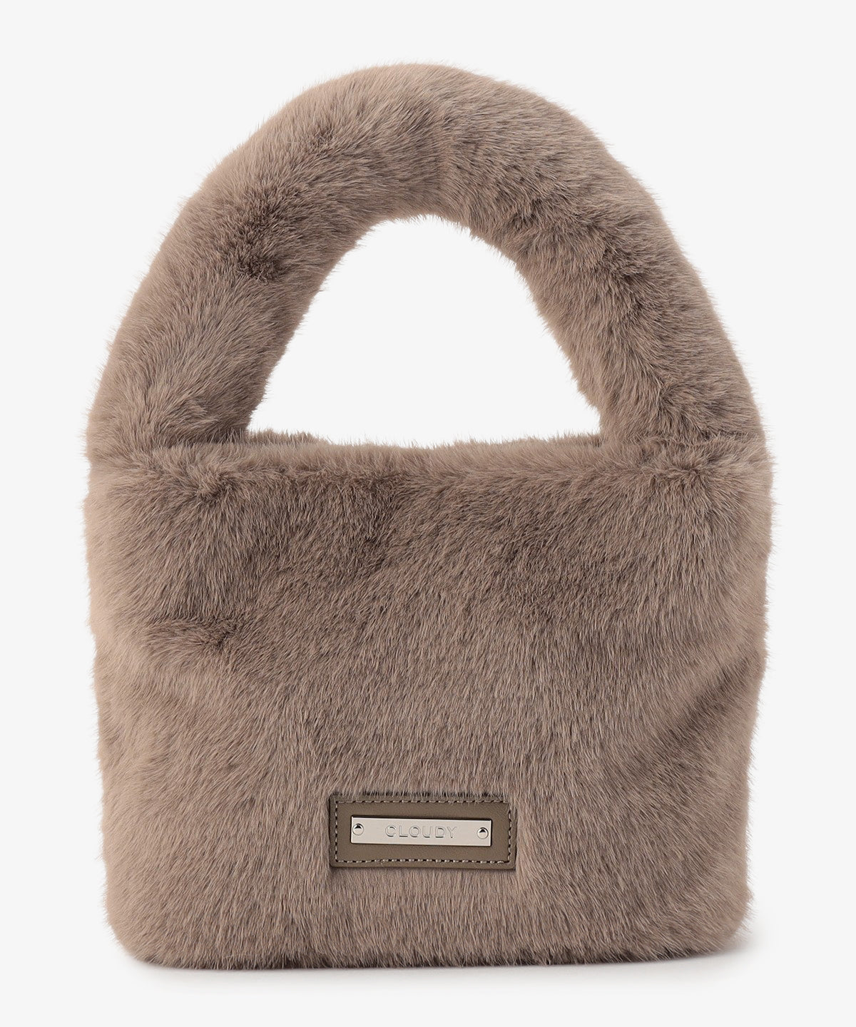 ラウンドハンドルファーバッグ GREIGE