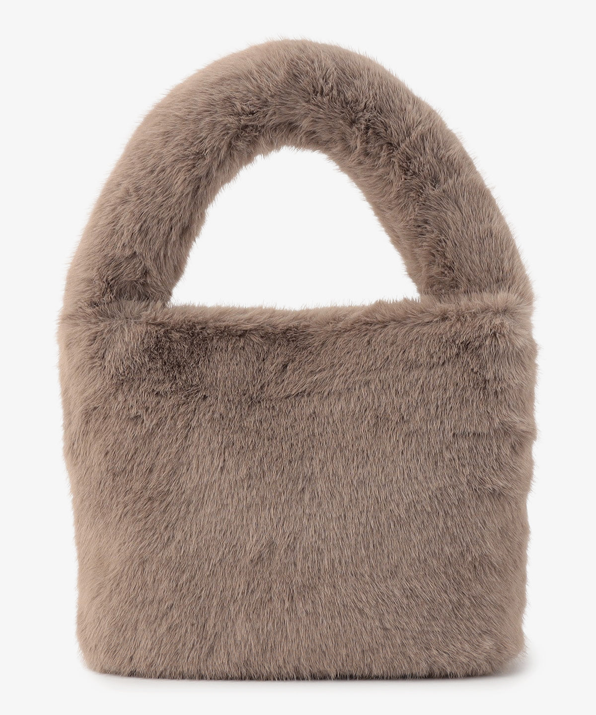 ラウンドハンドルファーバッグ GREIGE