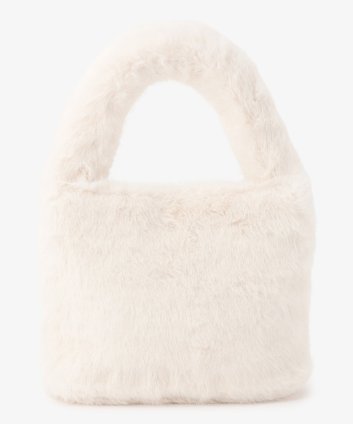 ラウンドハンドルファーバッグ WHITE
