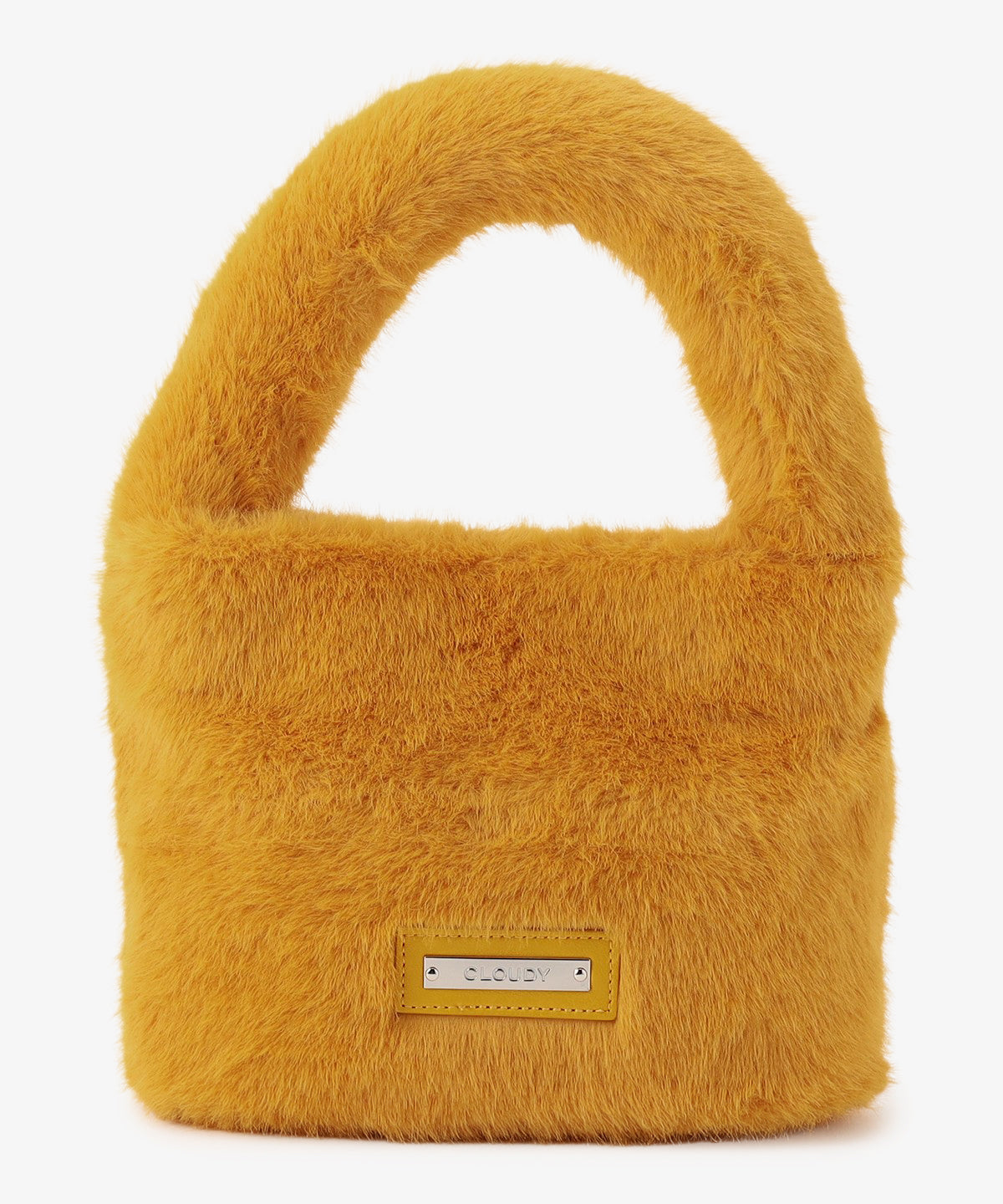 ラウンドハンドルファーバッグ YELLOW