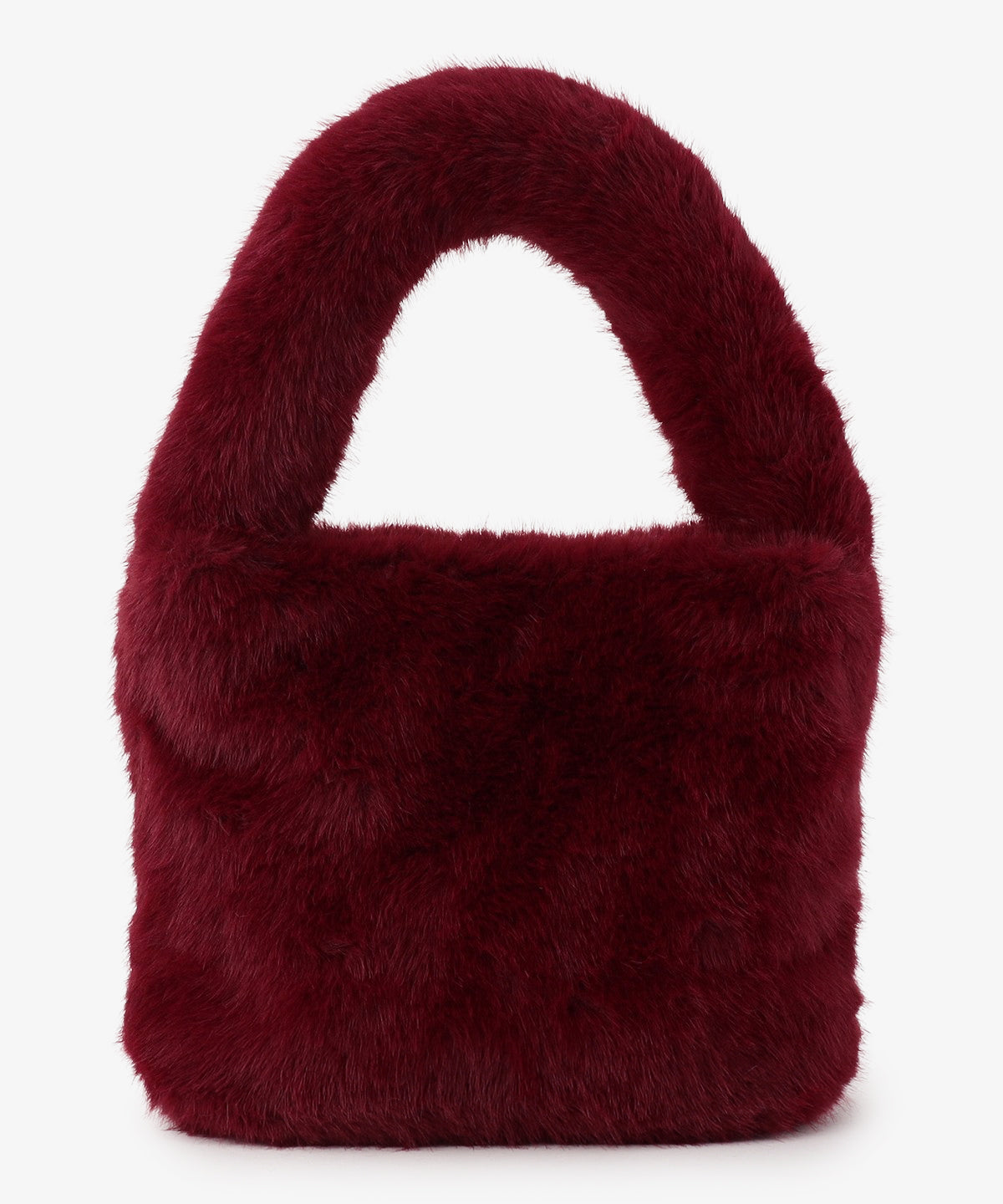 ラウンドハンドルファーバッグ WINE