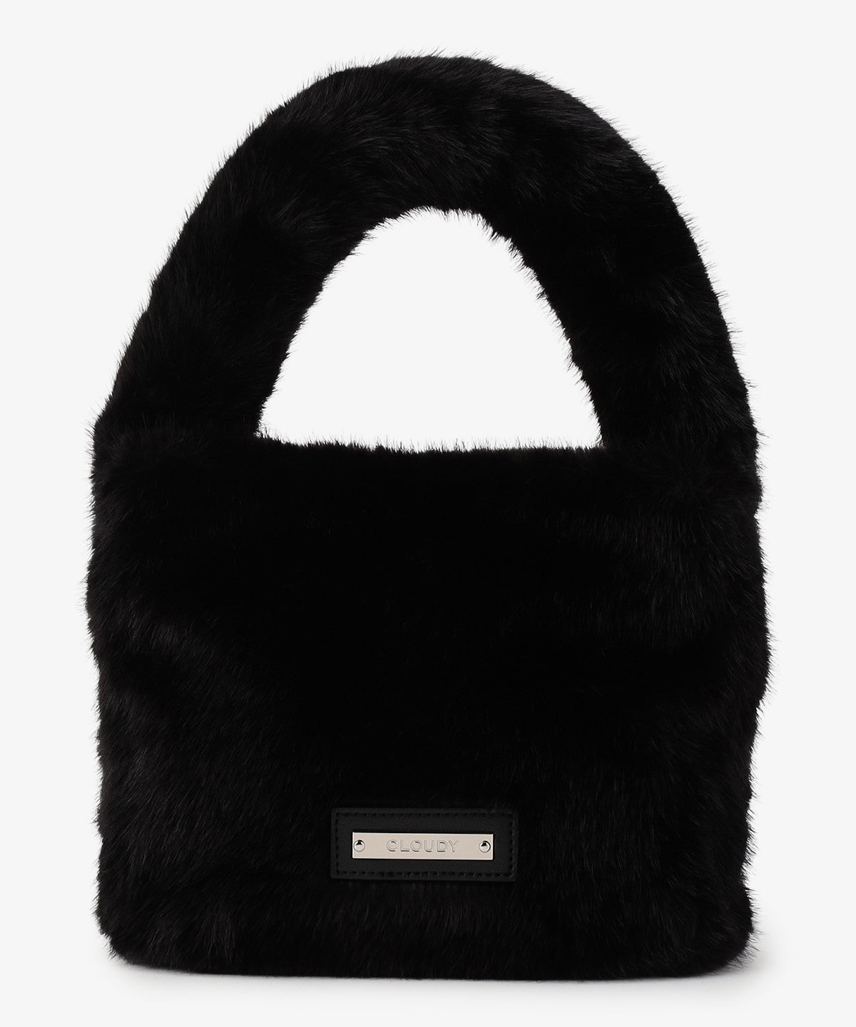 ラウンドハンドルファーバッグ BLACK