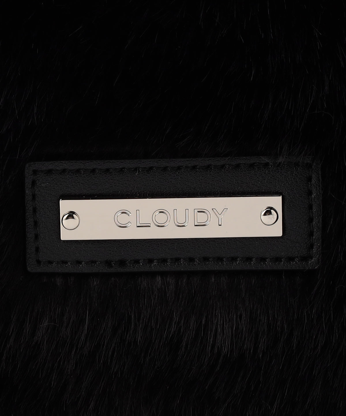 ラウンドハンドルファーバッグ BLACK