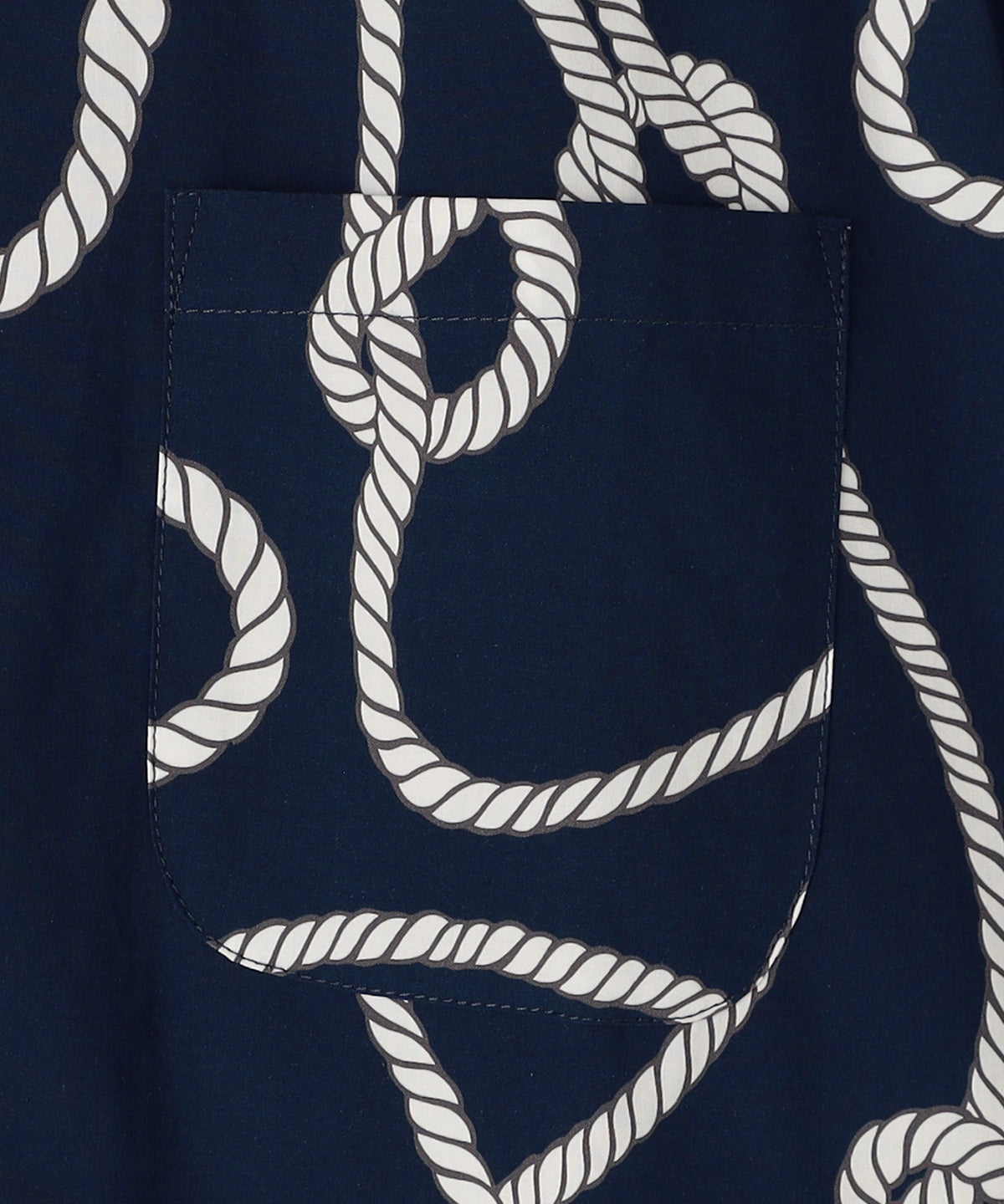 プリント半袖シャツ NAVY