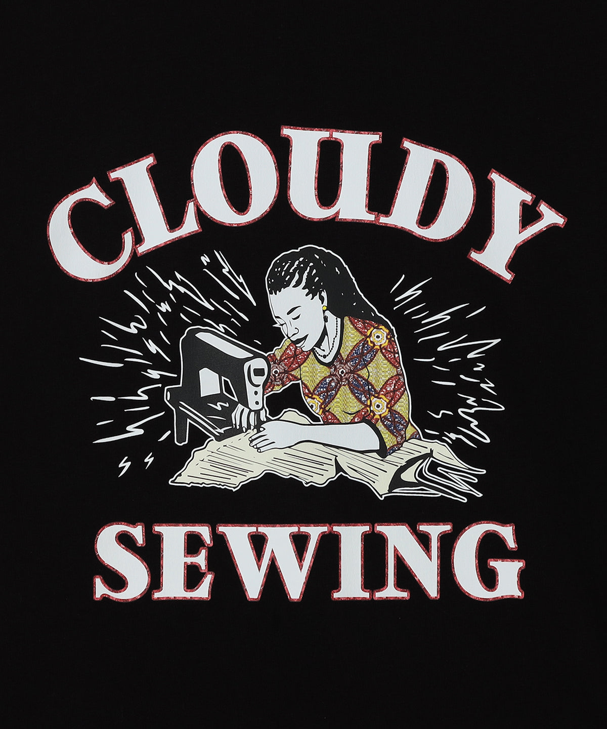 Lunch T-shirts CLOUDY SEWING BLACK