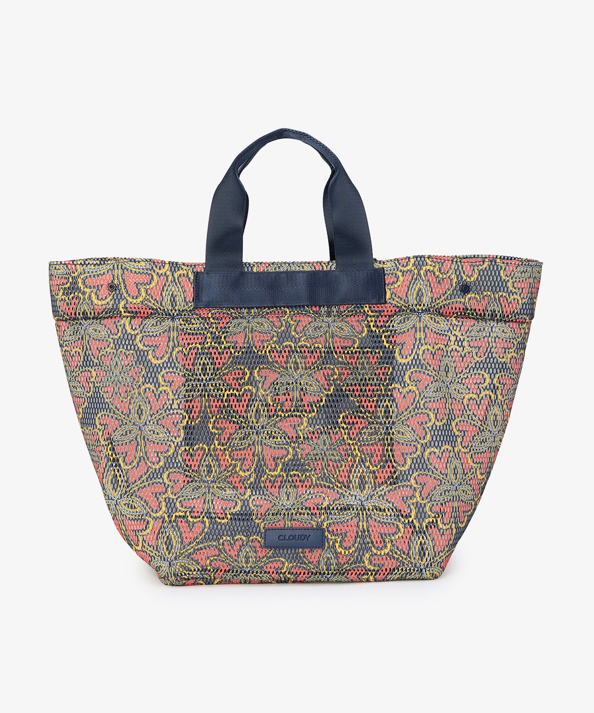 Mesh Tote Bag「心の花」 NAVY
