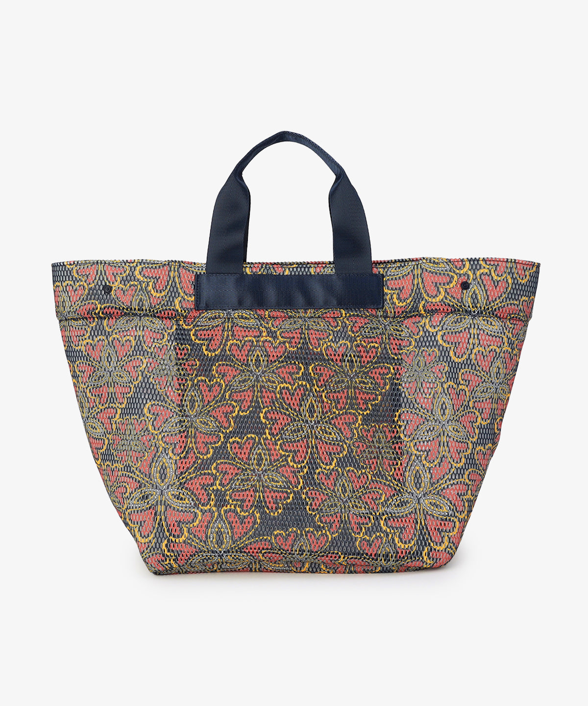 Mesh Tote Bag「心の花」 NAVY